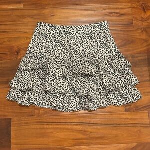 SHEIN leopard ruffle mini skirt size XS